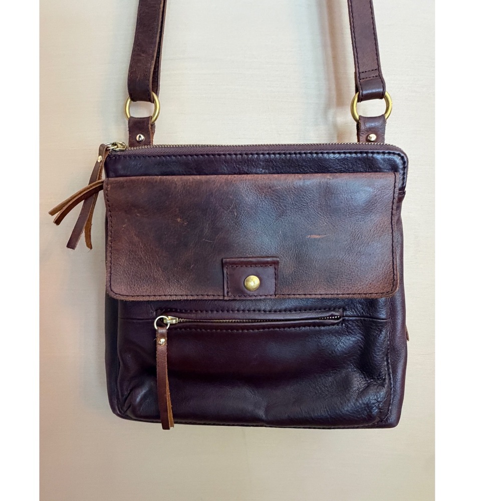 Osgoode Marley Brown Leather RFID Crossbody Organizer Bag